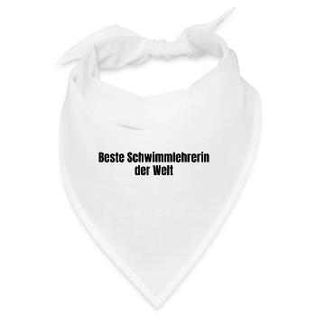 Beste Schwimmlehrerin der Welt Schwimmen Geschenk - Bandana - Weiß - Vorne