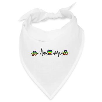Lesbisches Herzschlag-Cardio - Bandana - Weiß - Vorne
