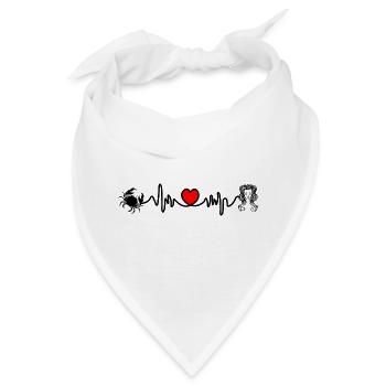 Herzfrequenz Kardio Krebs Jungfrau - Bandana - Weiß - Vorne