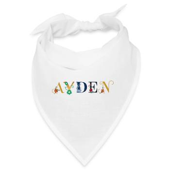 AYDEN Name mit Blumen geschmückt - Bandana - Weiß - Vorne