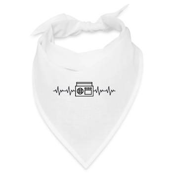 Ghettoblaster EKG Herzschlag - Bandana - Weiß - Vorne