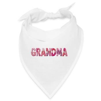 Großmutter Pink Plaid Buchstaben Patchwork - Bandana - Weiß - Vorne