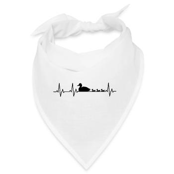 Ente mit Küken - Entenfamilie - Bandana - Weiß - Vorne
