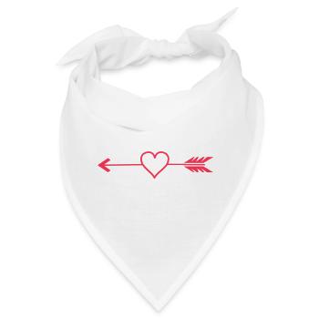 Herzpfeil Ornament - Bandana - Weiß - Vorne