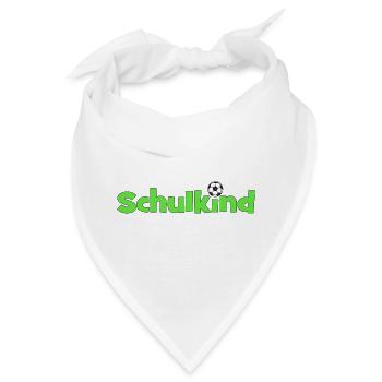 Schulkind mit Fußballball - Bandana - Weiß - Vorne
