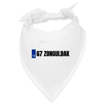 67 Zonguldak Kennzeichen | Türkisches Kennzeichen - Bandana - Weiß - Vorne