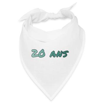 20. 20. JAHRESTAG. 20-JÄHRIGES JUBILÄUM. 20 JAHRE. - Bandana - Weiß - Vorne