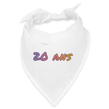 20. 20. JAHRESTAG. 20-JÄHRIGES JUBILÄUM. 20 JAHRE. - Bandana - Weiß - Vorne