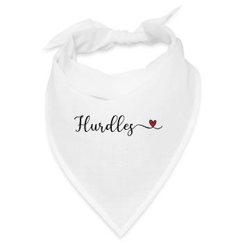 Hürden: Typografie mit Herz - Bandana - Weiß - Vorne