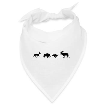 Große Waldbewohner - Bandana - Weiß - Vorne