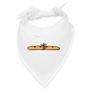 Baguette Parisette Franzose französisch Frankreich - Bandana - Weiß - Vorne