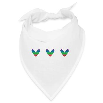 HERZ. HERZ. VALENTINSTAG. LIEBE. LIEBE. HERZ - Bandana - Weiß - Vorne