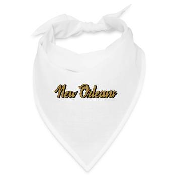 New Orleans Vintage Gold Script - Bandana - Weiß - Vorne