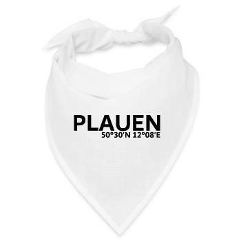 Plauen Koordinaten - Bandana - Weiß - Vorne