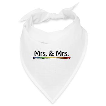Lesbische Hochzeit - Regenbogen Mrs and Mrs - Bandana - Weiß - Vorne