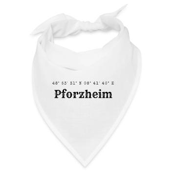 Die wunderschönen Koordinaten von Pforzheim sind d - Bandana - Weiß - Vorne