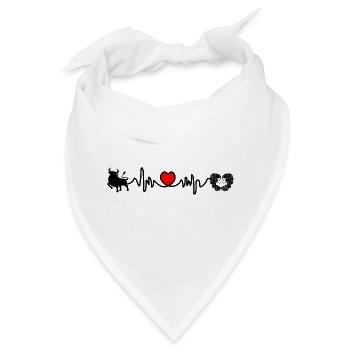 Herzfrequenz Cardio Stier Jungfrau - Bandana - Weiß - Vorne