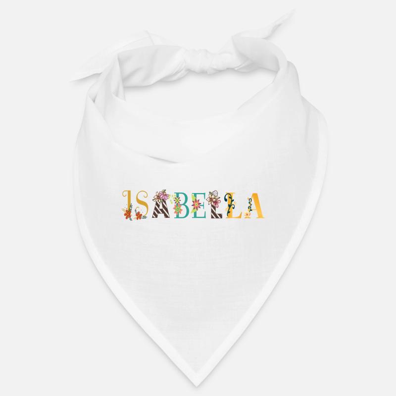 Prénom ISABELLA Art avec fleurs brodées Bandana