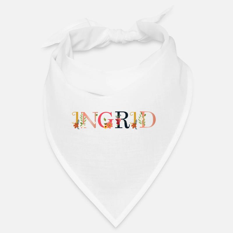 INGRID name decorated with flowers Bandana