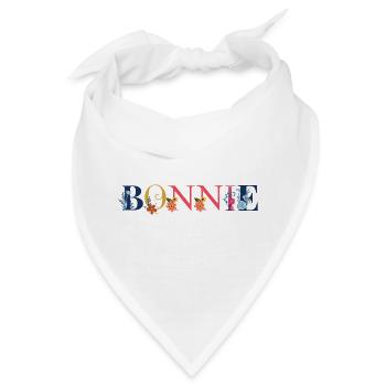 BONNIE Name mit Blumen geschmückt - Bandana - Weiß - Vorne