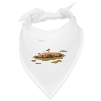 Schwein im Dreck - Bandana - Weiß - Vorne