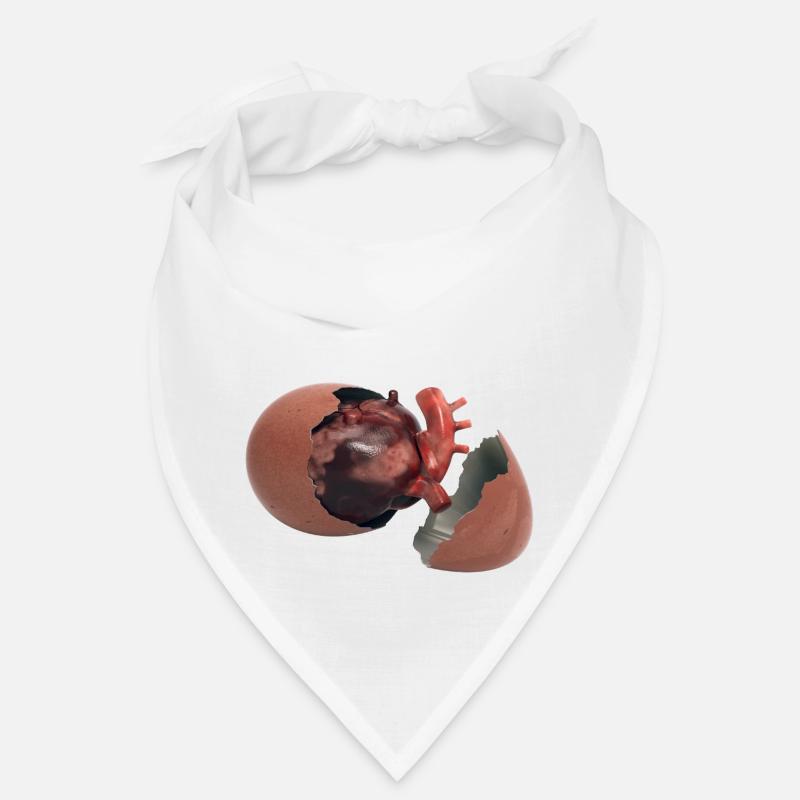 Herz im Ei - Bandana - Weiß