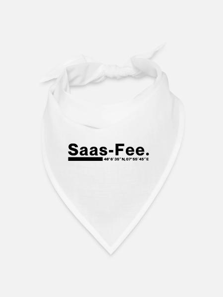 Saas-Fee coordinates Valais Switzerland - Bandana - white - Front