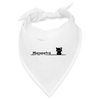 Miesepetra – Lustiges Katzen Wortspiel Petra - Bandana - Weiß - Vorne
