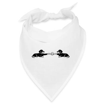 Dackel Pfoten Berührung Michelangelo - Bandana - Weiß - Vorne