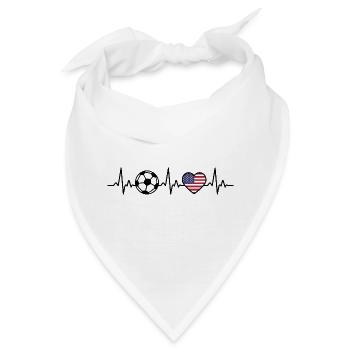 Amerika USA Herzschlag Fußball Amerika Amerikaner - Bandana - Weiß - Vorne