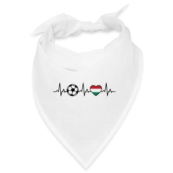 Ungarn Fußball Herzschlag Ungar Ungarisch  - Bandana - Weiß - Vorne