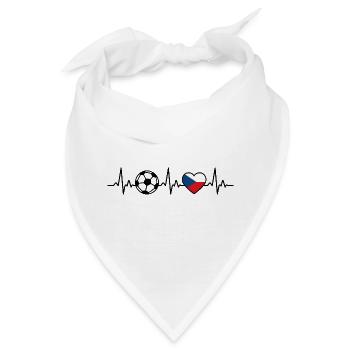 Tschechien Fußball Herzschlag Tschechien Flagge  - Bandana - Weiß - Vorne