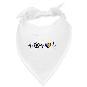Bosnien und Herzegowina Fußball Herzschlag  - Bandana - Weiß - Vorne