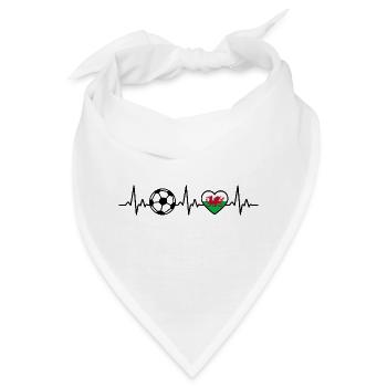 Wales Fußball Herzschlag Wales - Bandana - Weiß - Vorne