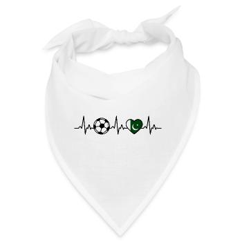 Pakistan Fußball Herzschlag Pakistan - Bandana - Weiß - Vorne