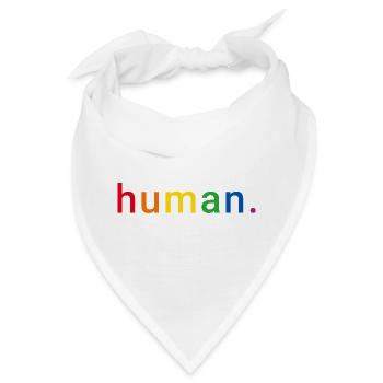 Human Regenbogen Menschenrechte LGBTQ  - Bandana - Weiß - Vorne