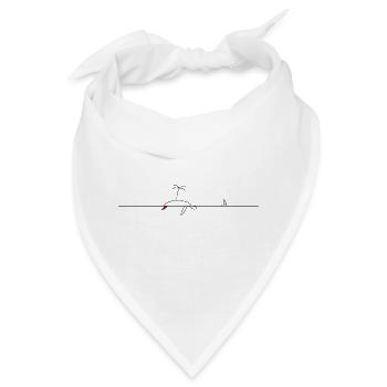 Palme auf Schildkröte Minimalismus Lineart - Bandana - Weiß - Vorne