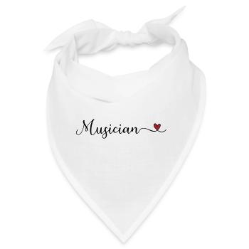 Musikerherz-Typografie - Bandana - Weiß - Vorne