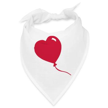 Herz, Ballon - Bandana - Weiß - Vorne