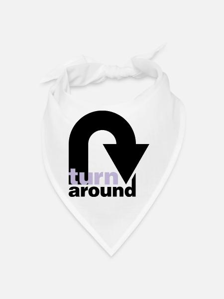 turn around | undrehen | arrow | pfeil - Bandana - white - Front