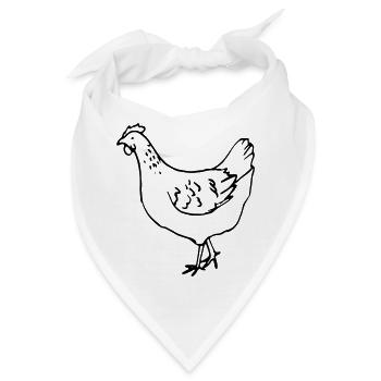 Huhn - Henne - Bandana - Weiß - Vorne