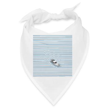 Yacht im Linienmeer - Bandana - Weiß - Vorne