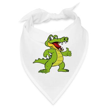 Kroko Kaiman Reptilien Tiere - Bandana - Weiß - Vorne