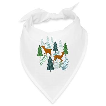Jagdzeit Waldbewohner Hirsch und Reh Geschenk - Bandana - Weiß - Vorne