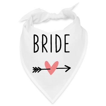 Bride Herz Amor Pfeil Junggesellenabschied - Bandana - Weiß - Vorne