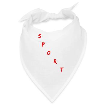Sport Schriftzug Quer rot - Bandana - Weiß - Vorne