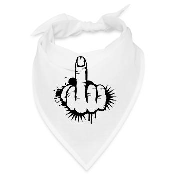 Mittelfinger Graffiti - Bandana - Weiß - Vorne