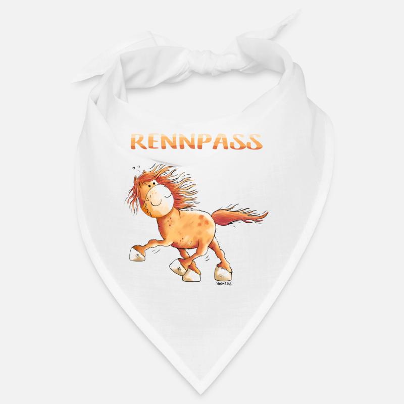 Rennpass Islandpferd - Comic - Fun - Bandana - Weiß