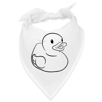 Quietscheentchen – Lustige Badeente für Badewanne - Bandana - Weiß - Vorne