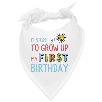 Lustige Sprüche zum ersten Geburtstag - Bandana - Weiß - Vorne